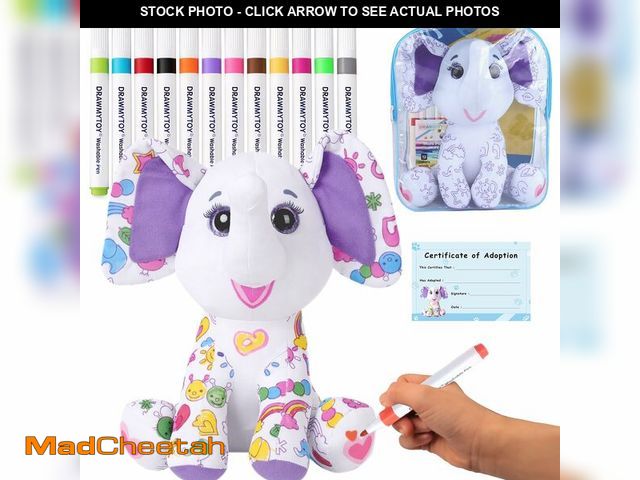 Lot 74-14333315 - DRAWMYTOY DIY Coloring Plush Toy with Washable Markers, Scribble Pets Stuffed Animal, Doodle Dolls A...