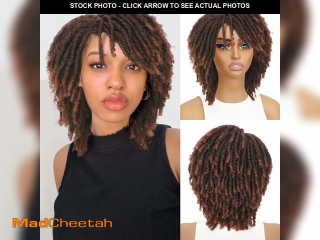 Lot 74-12972945 - HANNE Dreadlock Wig Short Twist Wigs for Black Women and Men Afro Curly Synthetic Wig (350 Color) - ...