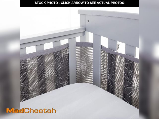 Lot 74-12433922 - BreathableBaby Breathable Mesh Liner for Full-Size Cribs, Deluxe 4mm Mesh, Gray Links (Size 4FS Cove...
