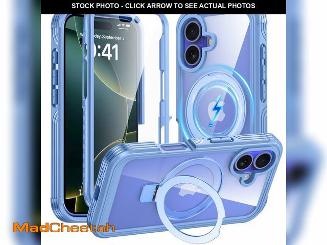 Lot 74-12436790 - GUSTAVE Magnetic Stand for iPhone 16 Case [Fit for Magsafe] [Built-in 9H Tempered Glass Screen Prote...