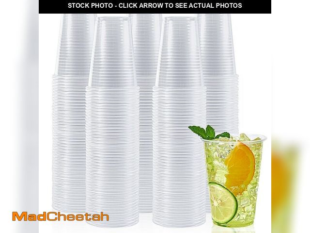 Lot 74-14477965 - Lilymicky 500 Pack 9 oz Disposable Plastic Cups, 9 oz Clear Plastic Cups - UNUSED