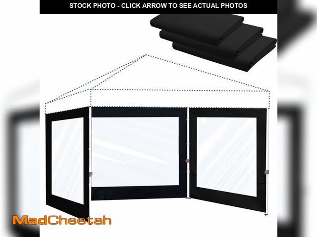 Lot 74-13541558 - Clear Canopy Sidewalls for 10x10 Pop Up Tent,3 Pack Sunwalls Only,(Black) - UNUSED