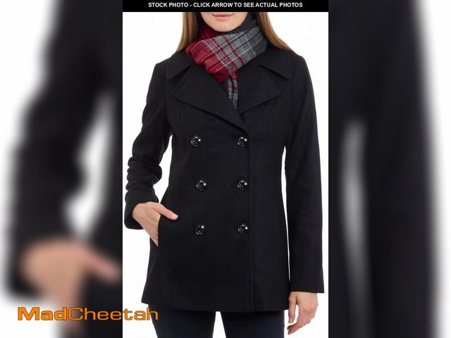 Lot 74-12416291 - LONDON FOG womens Double Breasted Peacoat With Scarf Pea Coat, Black, Small US - UNUSED