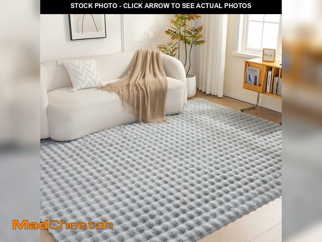 Lot 74-13622352 - Basics Indoor Area Rug, 3D Bubble Washable Home Decor Carpet for Living Room, Bedroom, 4' W Ãâ 6'...