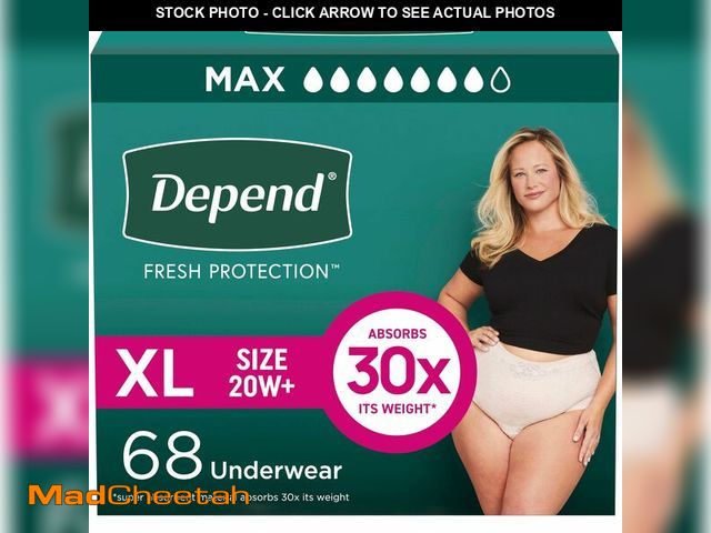 Lot 74-13709437 - Depend Fresh Protection Adult Diapers, Incontinence &amp; Postpartum Bladder Leak Underwear for Wome...