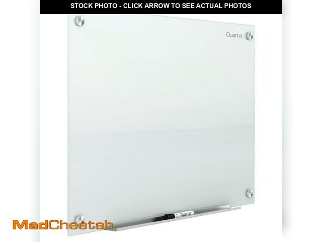 Lot 74-12243402 - Quartet Whiteboard, Glass Dry Erase Board, Magnetic, 6' x 4', Infinity Frameless Mounting, White Sur...