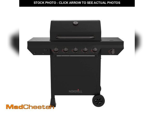 Lot 74-13821115 - Nexgrill 5-Burner Liquid Propane Gas Grill in Graphite Black with Side Burner - UNUSED