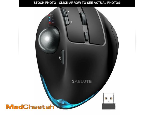 Lot 74-13629688 - SABLUTE MAM1 Pro Ergonomic Wireless Trackball Mouse, Adjustable 0ÃÂ°/18ÃÂ° Angle, Thumb Control, Q...