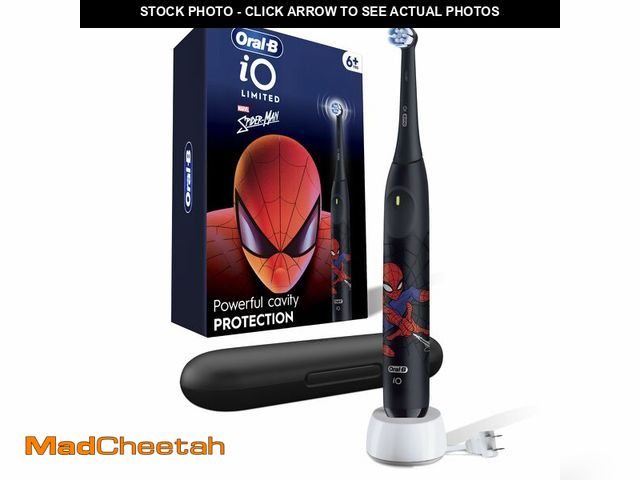 Lot 74-14337953 - Oral-B iO Kids Limited Rechargeable Electric Powered Toothbrush, Spiderman with 1 Gentle Care Brush ...