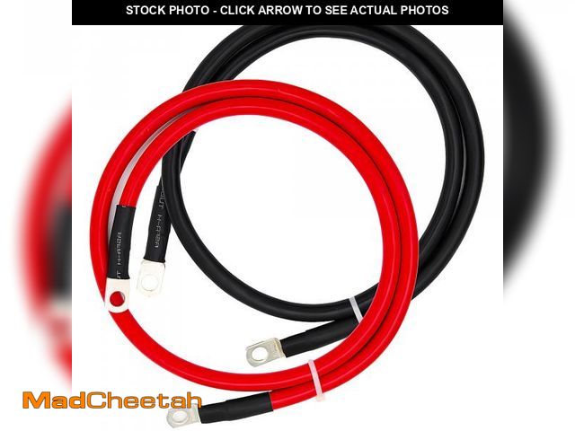 Lot 74-12212387 - 4 AWG Battery Cable,3FT Battery Cables,With 5/16" Ring Terminals for Solar, RV, Auto, Marine Car, Bo...