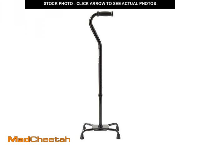 Lot 74-12098357 - Medline Aluminum Quad Cane with Large Base for Balance, Knee Injuries, Leg Surgery Recovery &amp; Mo...