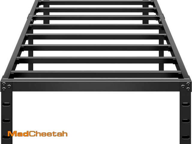 Lot 74-12167447 - HLIPHA Metal Platform Bed Frame 18 Inch Tall,No Box Spring Needed,Twin Size Bed with Heavy Duty Stro...