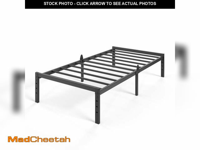 Lot 74-13774704 - Auroral Zone 14 inch Twin Metal Platform Bed Frame, Heavy Duty Mattress Foundation, No Box Spring Re...
