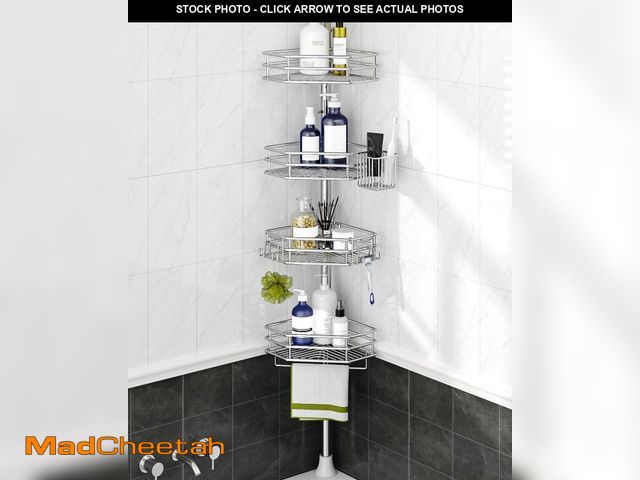 Lot 74-12312656 - SEIRIONE Corner Shower Caddy Tension Pole, Quick Setup, Rust-Free Bathroom Shower Organizer Corner f...