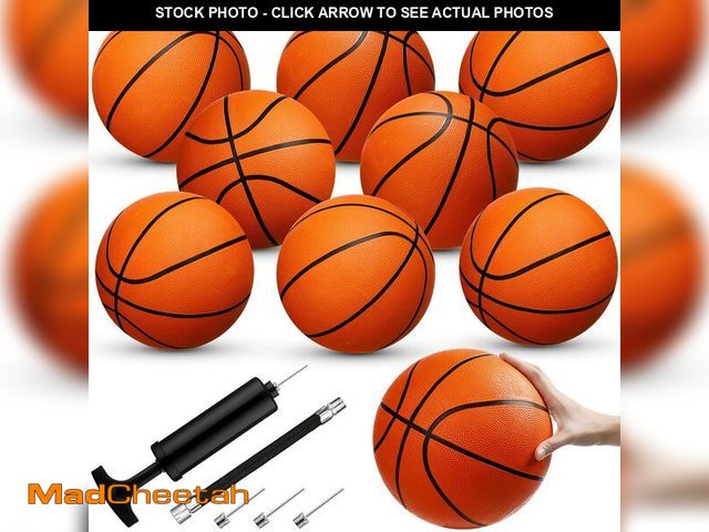 Lot 74-12718573 - Vinsot 8 Pack Rubber Basketballs Bulk Official Size 6 Basketballs Set with Air Pump Indoor Outdoor B...