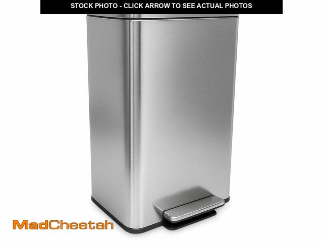 Lot 74-13802421 - SIMPLI-MAGIC 50 Liter / 13.2 Gallon Soft-Close, Smudge Resistant Trash Can with Foot Pedal and Built...