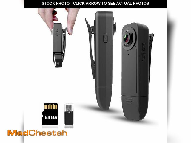 Lot 74-14211307 - Mini Body Camera with Audio &amp; Video Recording - Small POV Cam 1080P with 64G Card - Wearable Per...