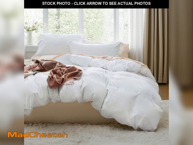 Lot 74-12709807 - Bedsure White Duvet Cover Queen Size - 3 Pieces Prewashed Extra Soft Bedding Set, Includes 1 Duvet C...