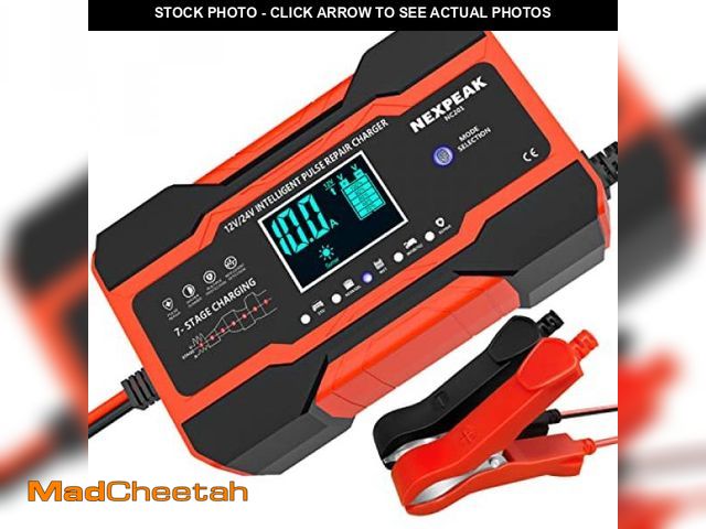 Lot 74-12329825 - NEXPEAK NC201 10-Amp Battery Charger, Smart Trickle Charger 12V 24V Car Battery Charger Fully Automa...