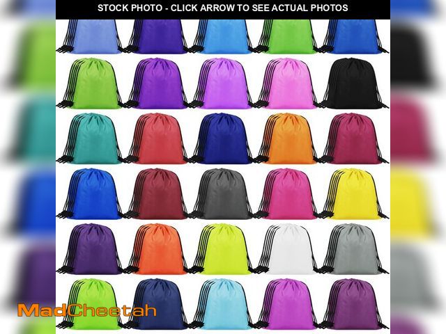 Lot 74-13719953 - Spiareal 150 Pack Small Drawstring Backpacks Bulk Cinch Tote Bags Colored Polyester Sackpacks 12x10 ...