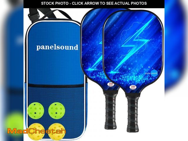 Lot 74-12440946 - Pickleball Paddles Set of 2, USAPA Approved Fiberglass Pickleball Rackets Set Lightweight with 4 Out...