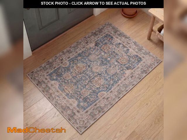 Lot 74-14149472 - Kuden 2x3 Small Rug, Machine Washable, Non-Slip Backing, Vintage Style, Soft, Low Pile, Area Rugs fo...