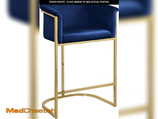 Lot 74-12103013 - Meridian Furniture Donatella Collection Modern | Contemporary Velvet Upholstered Counter Height Stoo...