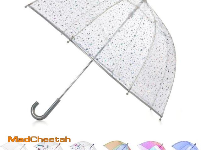 Lot 74-12510557 - totes Kids Clear Bubble Umbrella with Dome Canopy, Lightweight Design, Wind and Rain Protection Umbr...