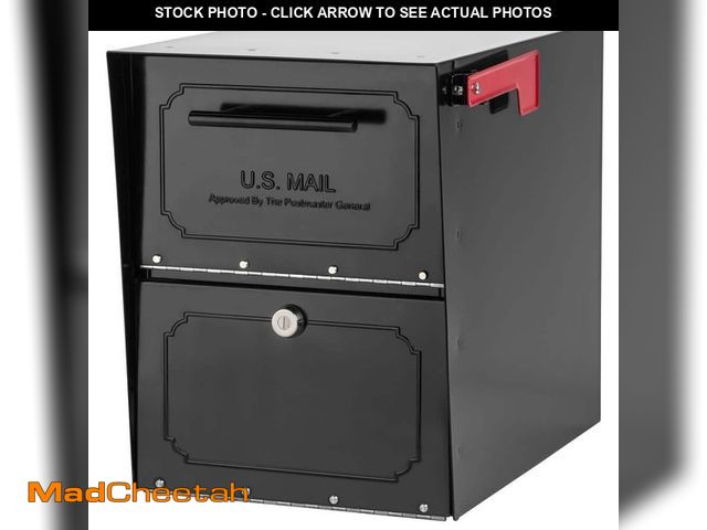 Lot 74-12552552 - Architectural Mailboxes Oasis Classic Black, Extra Large, Steel, Locking, Post Mount Parcel Mailbox ...