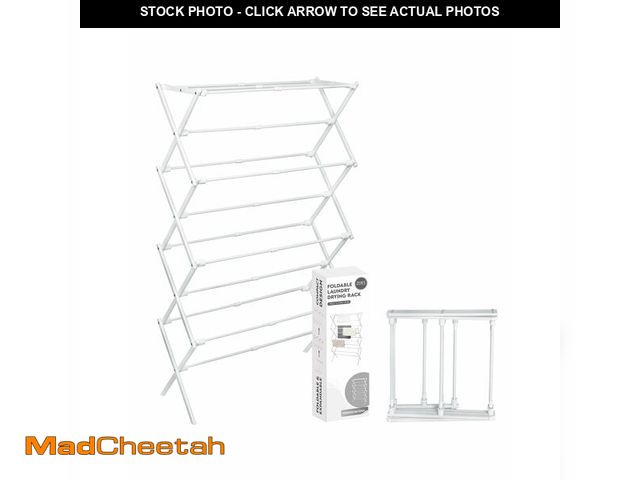 Lot 74-12719375 - ZOES HOMEWARE 4-Tier Clothes Drying Rack, 4ft High Foldable Drying Rack Clothing for Indoor &amp; Ou...