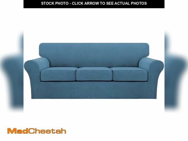 Lot 74-14386090 - Turquoize 4 Piece Sofa Covers for 3 Cushion Couch Sofa Slipcover Soft Couch Cover for Dogs Washable ...