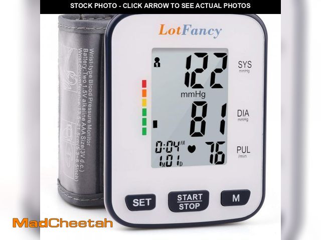 Lot 74-12438888 - LotFancy Wrist Blood Pressure Monitor for Home Use, Blood Pressure Machine Adjustable Wrist Cuff (5....