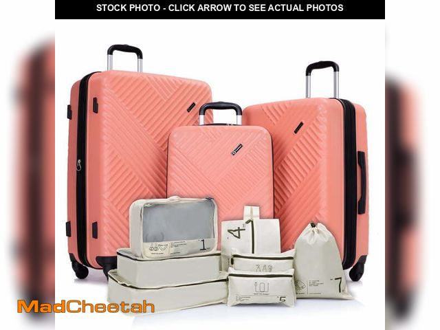 Lot 74-12888864 - (SEE OUR PHOTOS COLORS) 10 Piece Luggage Set Lightweight Suitcase Set with 7PCS Organizer Bags Suitc...