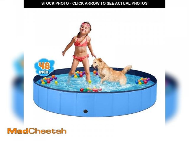 Lot 74-12308362 - Jecoo Dog Pool for Large Dogs Kiddie Pool Hard Plastic Foldable Dog Bathing Tub Portable Outside Kid...