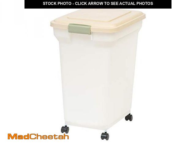 Lot 74-12510268 - (MISSING WHEELS) IRIS USA Airtight Dog Food Storage Container, WeatherPro, Up to 40 lbs, Removable W...