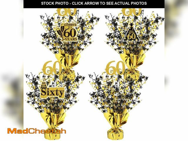 Lot 74-12608051 - Tatuo 4 Pcs Metallic Foil Spray Centerpiece Happy 30th 40th 50th 60th Years Centerpiece Table Decora...