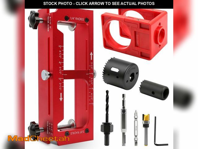 Lot 74-14266430 - Door Hinge Jig and Door Lock Installation Kit, Aluminum Alloy Router Template for Hinge Mortising fr...