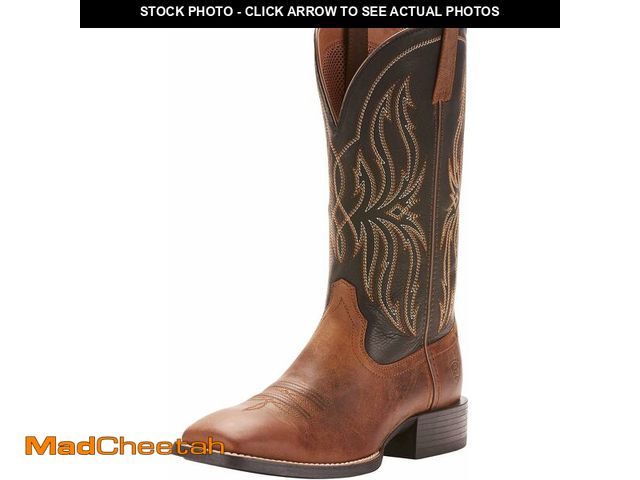 Lot 74-12634162 - Ariat Mens Sport Rustler Western Boot Brute Brown/Tack Room Black 10 - UNUSED