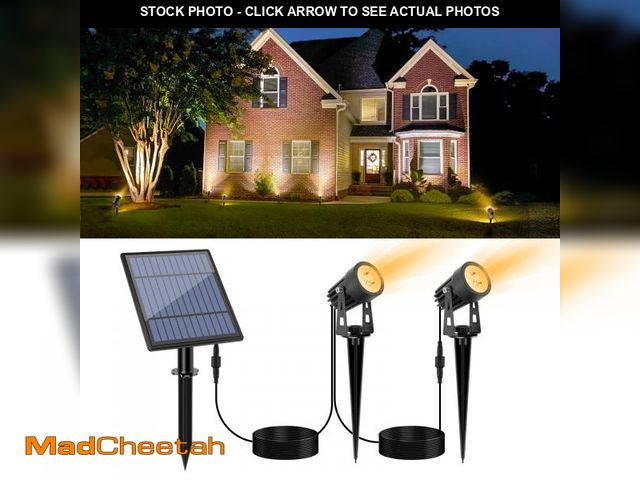 Lot 74-12047616 - APONUO Metal Solar Spot Lights Outdoor with 9.8ft Cable Solar Powered Landscape Lighting Low Voltage...