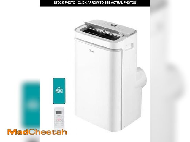Lot 74-12105453 - Midea 12,000 BTU ASHRAE (8,000 BTU SACC) Portable Air Conditioner, Cools up to 350 Sq.Ft., with Dehu...
