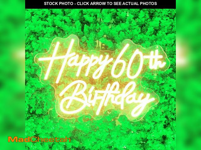 Lot 74-13543758 - Happy 60th Birthday Neon Sign For Birthday Party16.5"*10.5" Neon Happy Birthday Led Neon Light For P...