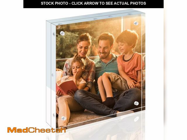 Lot 74-14380010 - Egofine 8x8 Acrylic Frame 6 Pack, 20mm Thicker Frameless Clear Picture Frame, Double Sided Magnetic ...