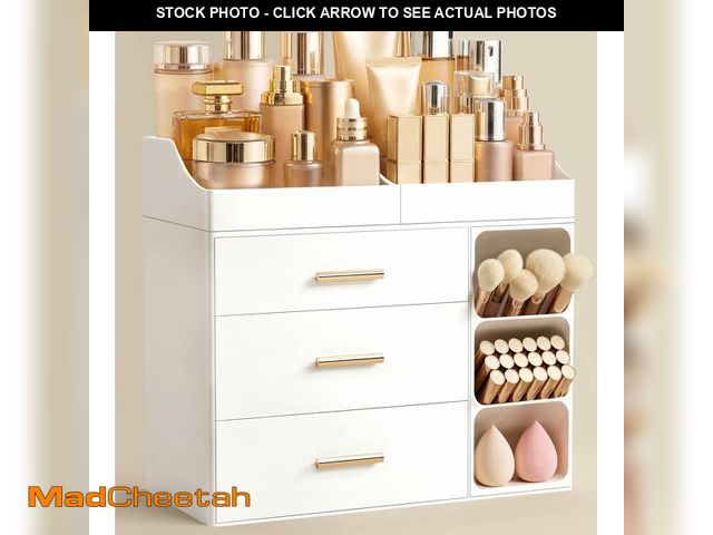 Lot 74-14267993 - HBlife Makeup Organizer Countertop with Brush Holder,Large Bathroom Counter Organizer with Drawers,S...