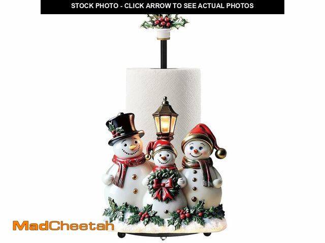 Lot 74-12717855 - Thyle Snowman Christmas Paper Towel Holder with Round Base Christmas Bathroom Decor Rustic Snowman F...