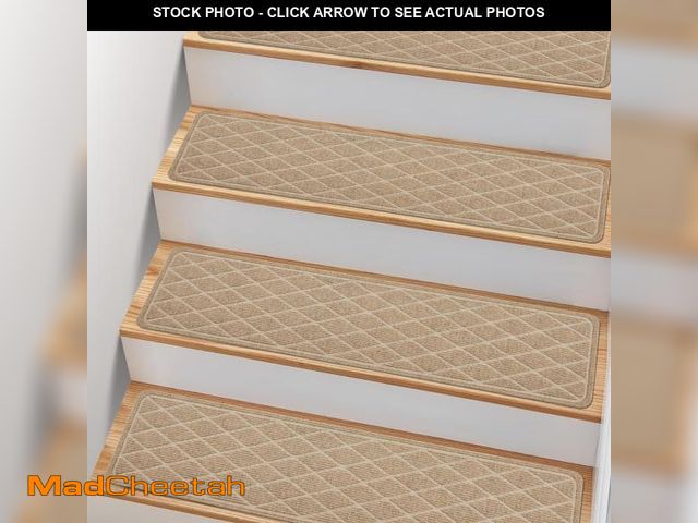 Lot 74-12051236 - Non Slip Stair Treads for Wooden Steps,15 Pack 8" X 30" Stairs Carpet Treads Indoor with Reusable Pe...