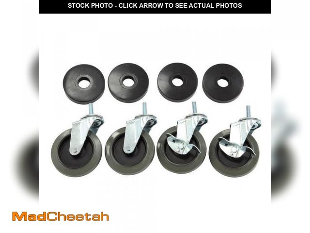 Lot 74-12401555 - (MISSING BUMPER) HDX 4 in. Industrial Casters with Bumper (4-Pack) - UNUSED