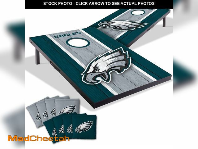 Lot 74-13844948 - YouTheFan NFL Philadelphia Eagles 2' x 3' Portable Cornhole Game with Logo Bags - UNUSED
