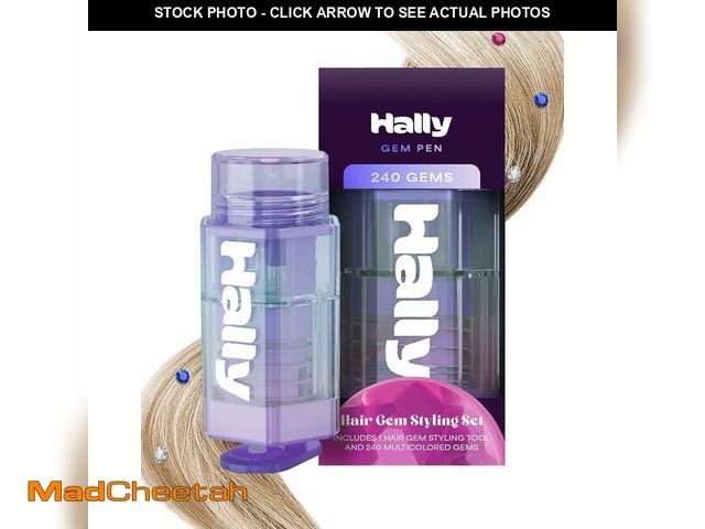 Lot 74-14267909 - Hally Hair Gem Pen, 240 Stick-On Hair Gems with Stamper Tool, Easy to Apply and Remove, Hair Accesso...