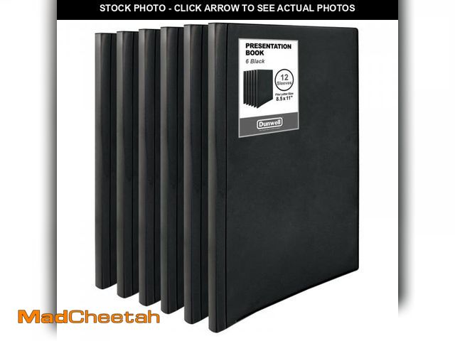 Lot 74-11549155 - Dunwell Binder with Plastic Sleeves 12-Pocket (6 Pack, Black) - Presentation Book, 8.5 x 11 Portfoli...