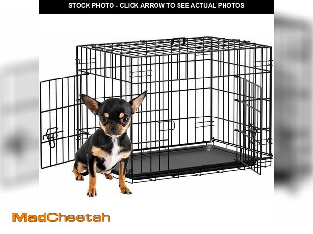 Lot 74-12664294 - FDW 24inch Dog Crate Pet Cage with Metal Folding Design Plastic Tray Indoor Outdoor Dog Kennel Cage ...